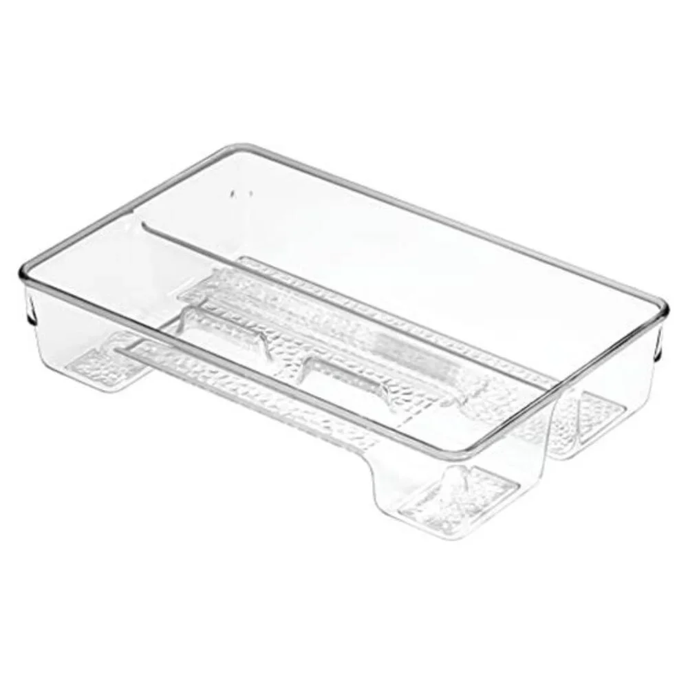 Clear Plastic Toothbrush Holder Organizer Bathroom Drawer Toothpaste Storage Bin